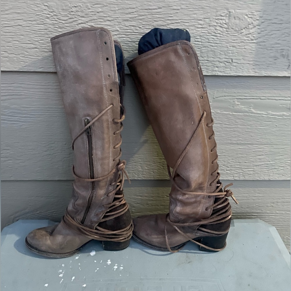 Freebird Brown Lace Up Boots